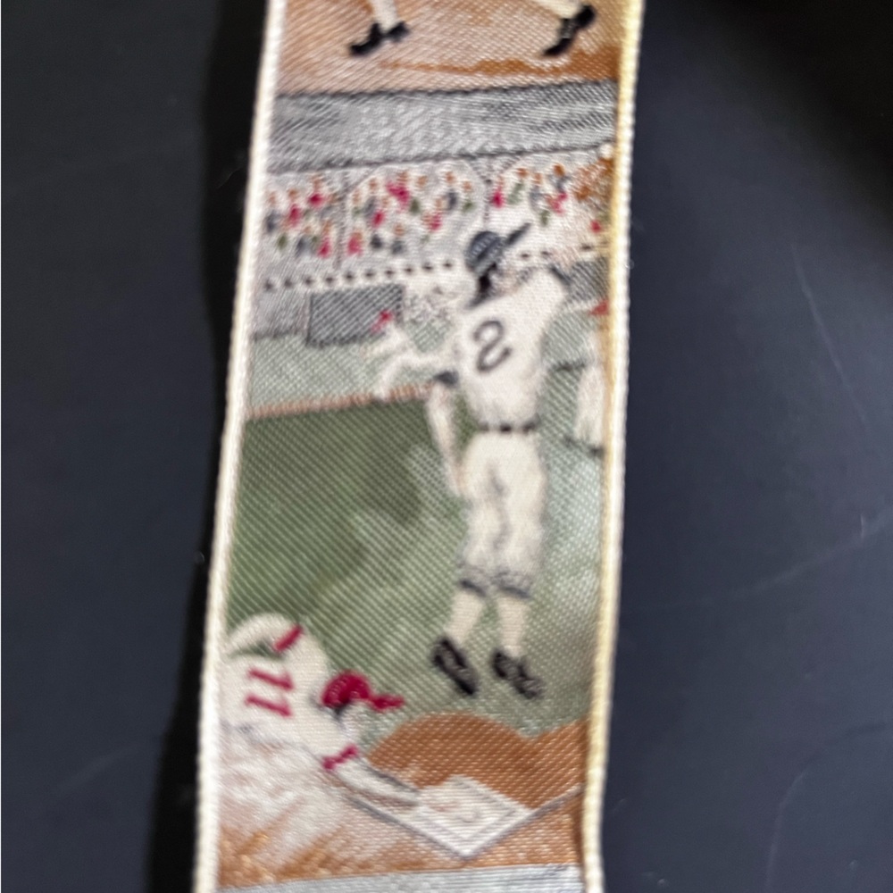 Vintage TRAFALGAR Baseball Silk Suspenders Tan Leather Tabs Limited Edition